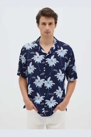 OVS OVS , Camicia Da Uomo In Puro Viscosa Over Fit Con Fantasia