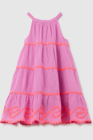 OVS Abito Da Neonata In Puro Cotone Regular Fit Con Ampie Balze, Bambina