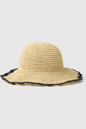 OVS OVS , Cappello Da Donna In Puro Textile Paper Con Bordo Nero