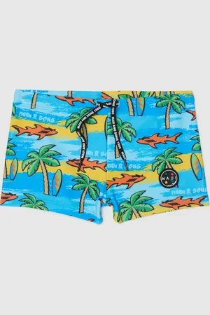 OVS Costume Da Bagno Da Bambino In Tessuto Elasticizzato Con Stampa Tropicale