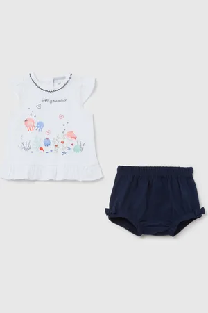 FAGOTTINO Set Neonato Unisex In Puro Cotone E Blu Con Chiusura A Bottoni