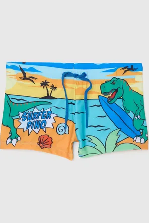 OVS Boxer Da Bambino In Tessuto Elasticizzato Con Stampa Surfer Dino