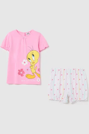 OVS Pigiama Corto Da Bambina In Puro Cotone Con Stampa Titti