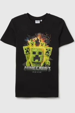 OVS T-shirt Da Ragazzo In Puro Cotone Regular Fit Stampa Minecraft, Bambino