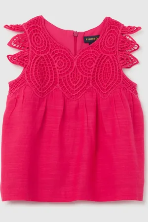 OVS Top Da Bambina In Misto Viscosa E Cotone Regular Fit Con Dettagli Crochet