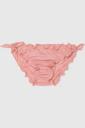 FAGOTTINO Slip Bikini Da Bambina In Misto Con Elastan Arricciato