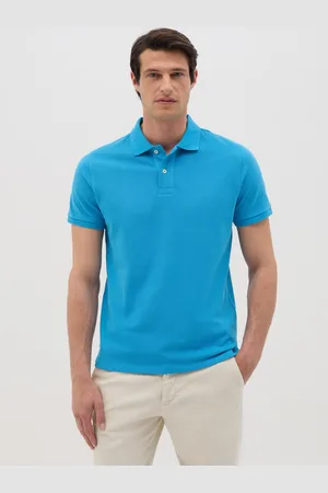 OVS OVS , Polo Da Uomo In Puro Cotone Azzurra Regular Fit