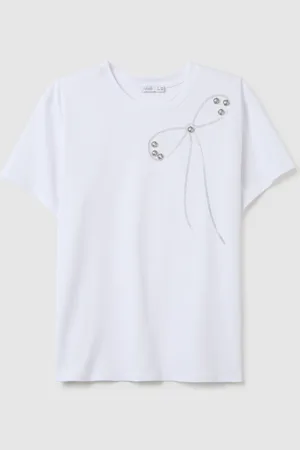 Hybrid T-shirt Da Donna In Cotone Elasticizzato Bianca Regular Fit