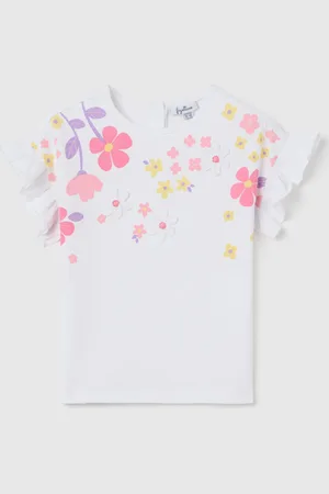 FAGOTTINO T-shirt Da Neonata Bianca Regular Fit Con Volants, Bambina