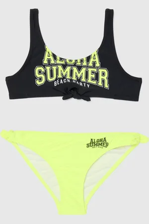 OVS Costume Bikini Da Ragazza In Misto Elasticizzato Con Nodo Decorativo E Fiocchi Laterali, Bambina