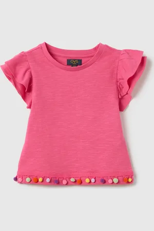 OVS T-shirt Da Bambina In Puro Cotone Con Maniche A Balza