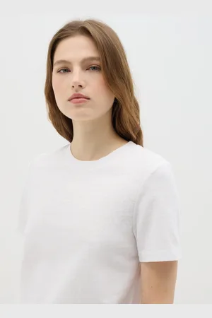 OVS OVS , T-shirt Da Donna In Cotone E Lino Bianca Regular Fit