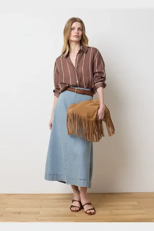 OVS Gonna Lunga Da Donna In Puro Cotone Con Vita Regolare E Cintura