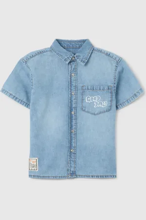 OVS Camicia Da Bambino In Puro Cotone Con Maniche Corte Con Stampa