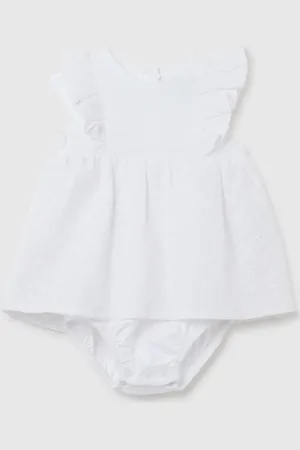 FAGOTTINO Vestito Da Neonata In Puro Cotone Con Volant