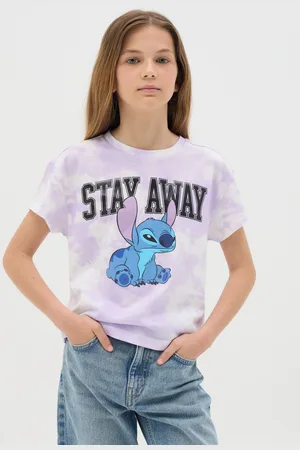 OVS T-shirt Da Ragazza In Puro Cotone Regular Fit Con Stampa Stitch, Bambina