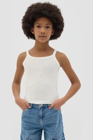 OVS Tank Top In Cotone Stretch Con Strass , Bambina