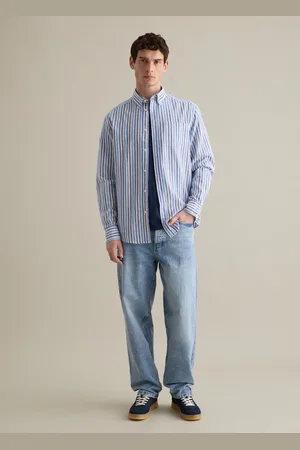 PIOMBO Camicia Da Uomo In Cotone E Lino Regular Fit Con Colletto