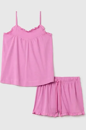 OVS OVS , Completo Pigiama Da Donna In Puro Cotone Regular Fit Con Volant