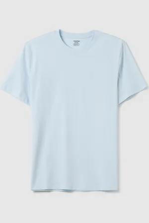 OVS OVS , T-shirt Da Uomo In Puro Cotone Azzurra Regular Fit