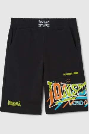 Lonsdale London Shorts Da Bambino In Puro Cotone Con Elastico In Vita, Unisex