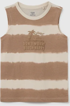 OVS Canotta Da Bambino In Puro Cotone Beige Regular Fit Con Stampa
