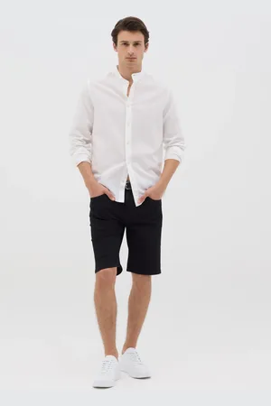 OVS OVS , Shorts Da Uomo In Misto Cotone Slim Fit Con Cinque Tasche