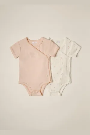 OVS Pack 2 Body Incrociati In Puro Cotone Iana Neonata