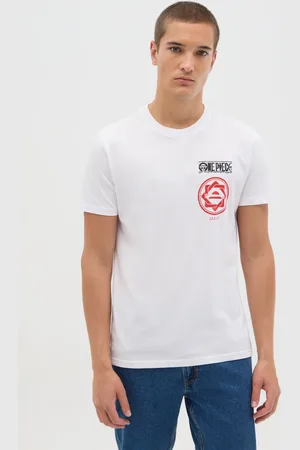 OVS OVS , T-shirt Da Uomo In Puro Cotone Bianca Regular Fit Con Stampa Rossa