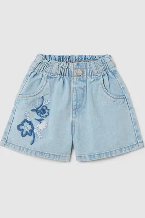 OVS Shorts Da Bambina In Puro Cotone Regular Fit Con Ricamo Floreale