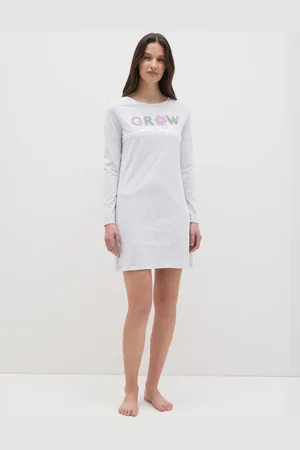 OVS OVS , Vestito Da Donna In Puro Cotone Con Scritta Ricamata