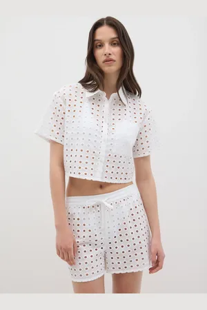 OVS OVS , Camicia Crop Da Donna In Puro Cotone Bianca Regular Fit