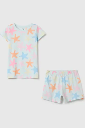 OVS Completo T-shirt E Shorts Da Bambina In Puro Cotone Regular Fit