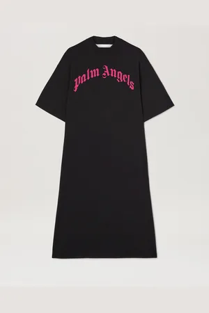 Palm Angels Curved Logo Oversize T-shirt Dress Donna