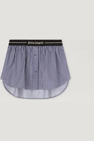 Palm Angels Logo Band Striped Mini Skirt Donna