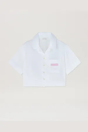 Palm Angels Bear Angel Cropped Short Sleeves Shirt Kids