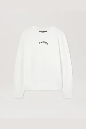 Palm Angels Curved Logo Crewneck Sweatshirt Uomo
