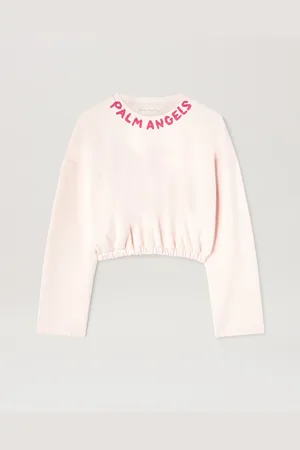 Palm Angels Bold Logo Cropped Sweatshirt Donna
