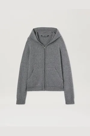 Palm Angels Curved Logo Knit Hoodie Uomo