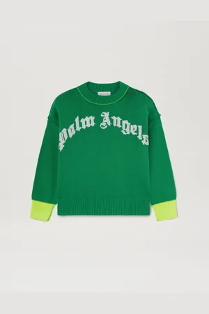Palm Angels Curved Logo Knit Sweater Kids