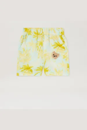 Palm Angels All Over Palm Print Shorts Kids