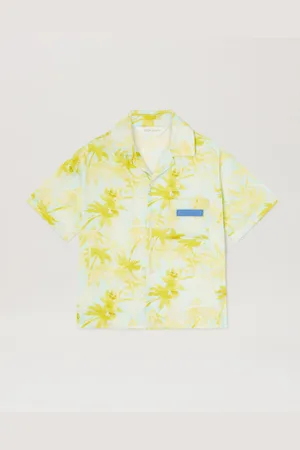 Palm Angels All Over Palm Print Short-sleeved Shirt Kids