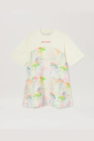 Palm Angels T-shirt Dress With All Over Palms Print Kids