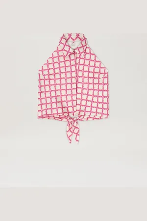 Palm Angels Net Logo Open Back Shirt Donna