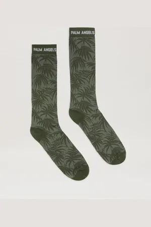 Palm Angels Jacquared Palms Socks Uomo