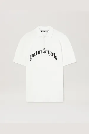 Palm Angels Curved Logo Polo Shirt Uomo