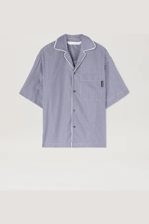 Palm Angels Curved Logo Striped Shirt Donna