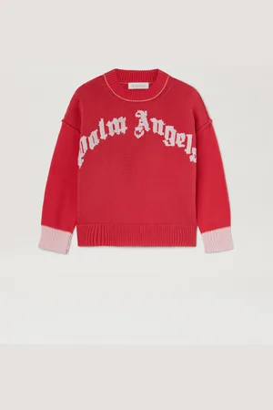 Palm Angels Curved Logo Knit Sweater Kids