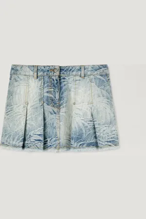 Palm Angels Palms Jacquared Denim Miniskirt Donna