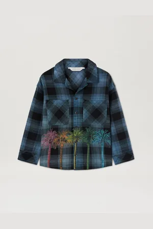 Palm Angels Flannel Printed Shirt Kids